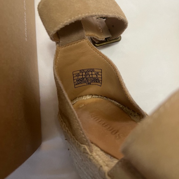 Soludos Palma Suede Espadrille Platform Wedge Sandal in Tan - Picture 9 of 11